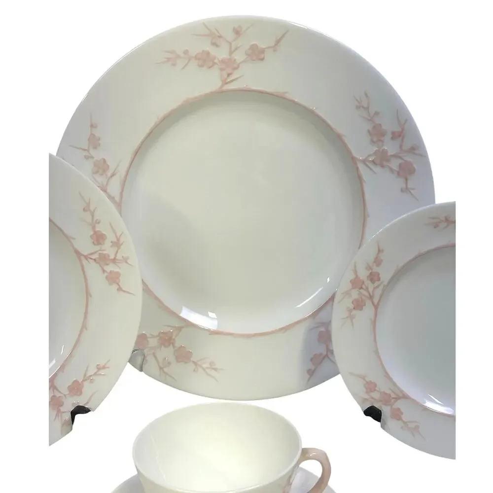 Spode Retired 1962-1964 'Geisha' Light Pink 5-Piece Place Setting-Rare-Excellent - Picture 8 of 10